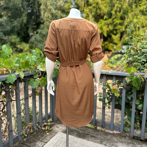 Michael Kors Chain Lace-Up Belted Shirt Dress • XS • gold accents • A-1749 - Picture 10 of 16